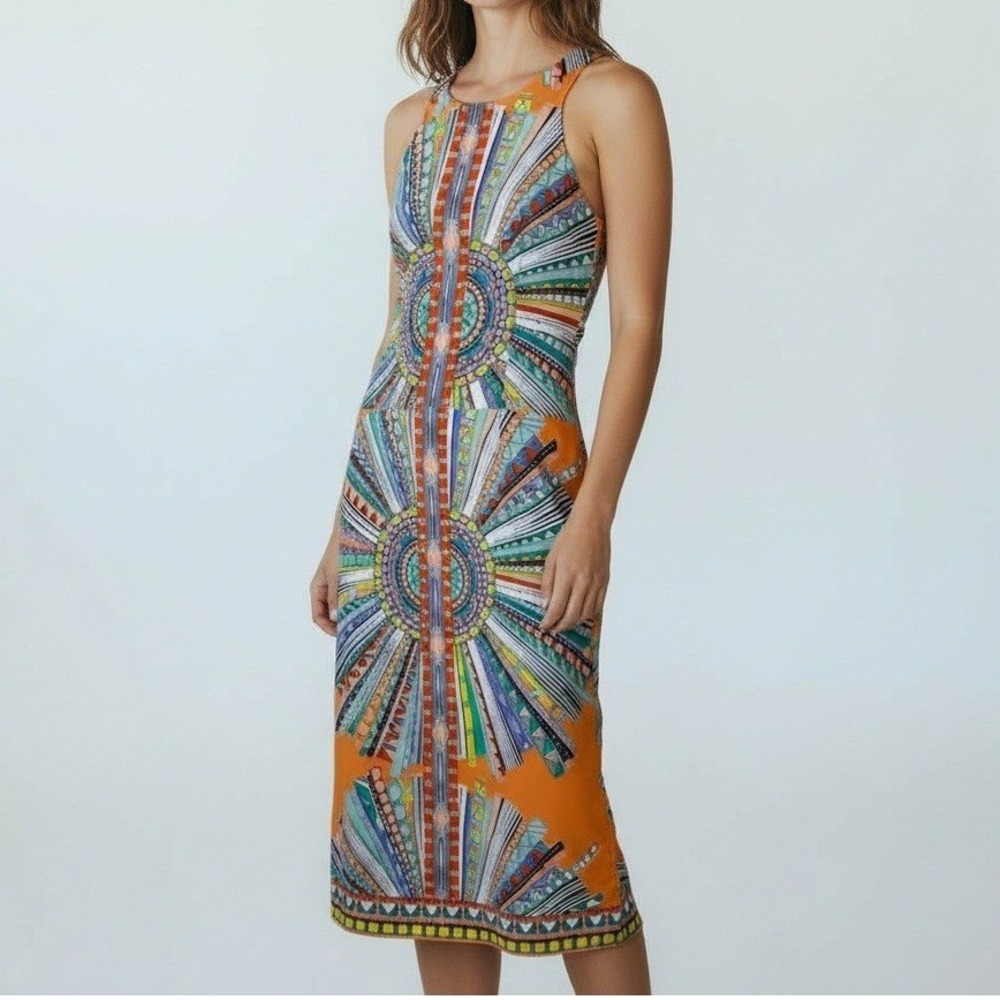 Gianni Bini Women Dress‎ Orange Small Oh Darling Dreamcatcher Midi Boho Gypsy